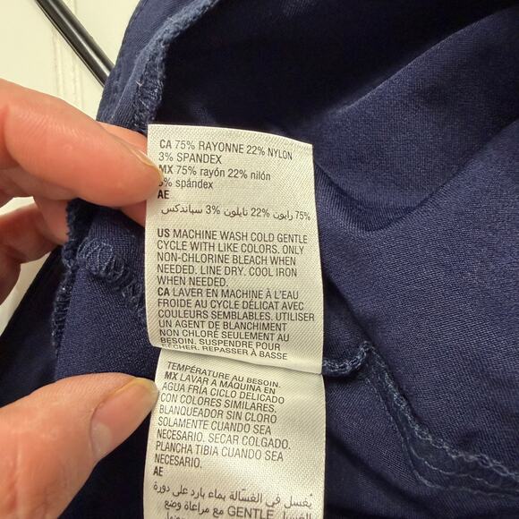 JM Collection Women’s Plus 3X Blue Pull-On Capri Pants Stretch Jeweled Hem - Picture 7 of 7